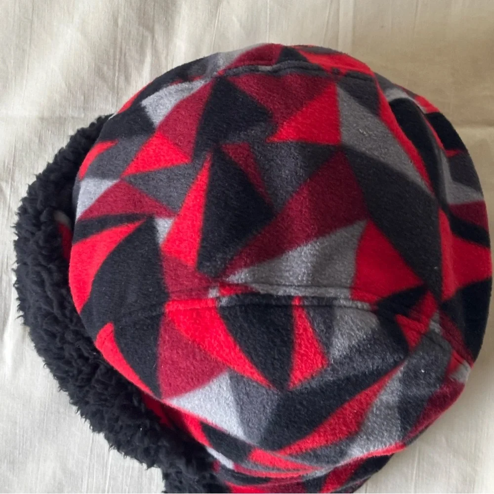 Target Red/Black Geometric Kids style Cap Hat Winter only measurements
